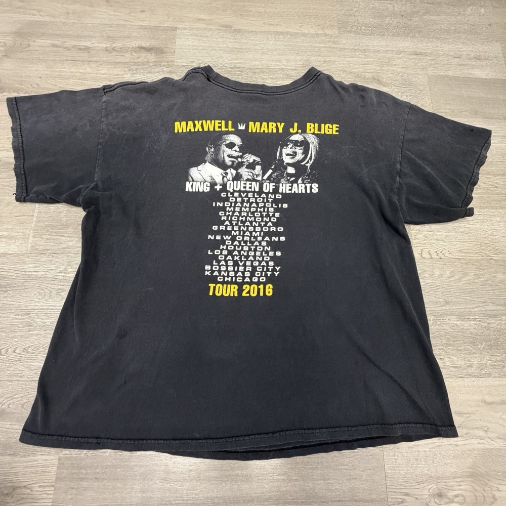 Maxwell Mary J Blige T Shirt Mens 2XL King Queen Hearts 2016 Tour Concert - Picture 3 of 8